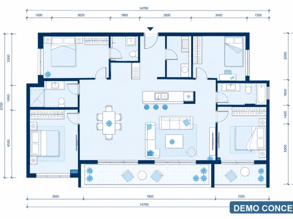 4-room – 112.3 m² – Investoria Black Sea Residence – Demo